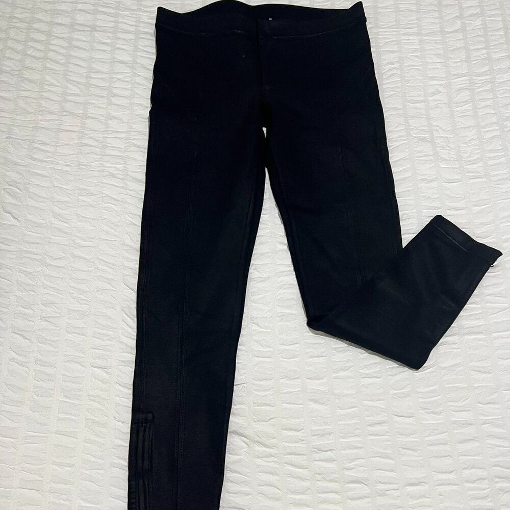Heather black waxed structured leggings - Size Medium